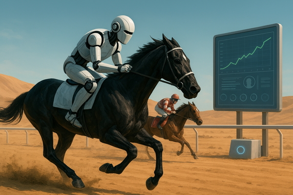 robotic jockeys in desert tracks